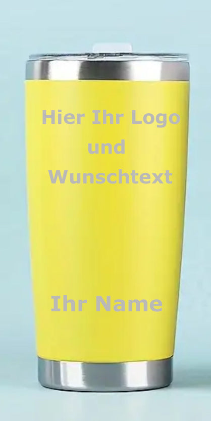 Thermobecher beidseitig graviert und personalisiert