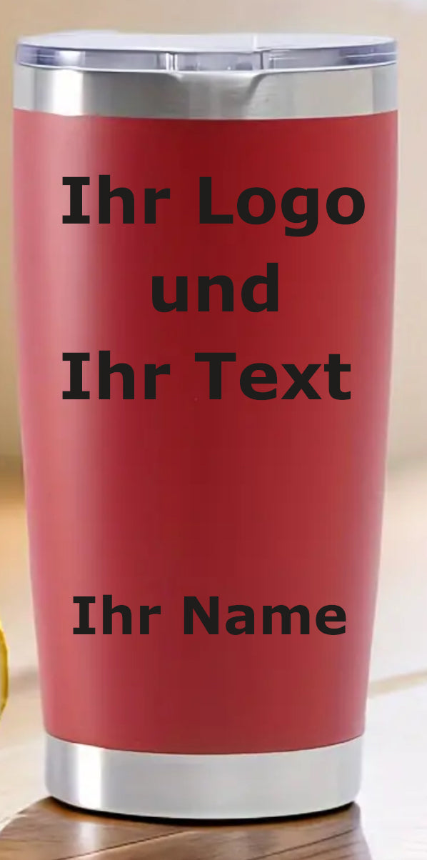 Thermobecher beidseitig graviert und personalisiert
