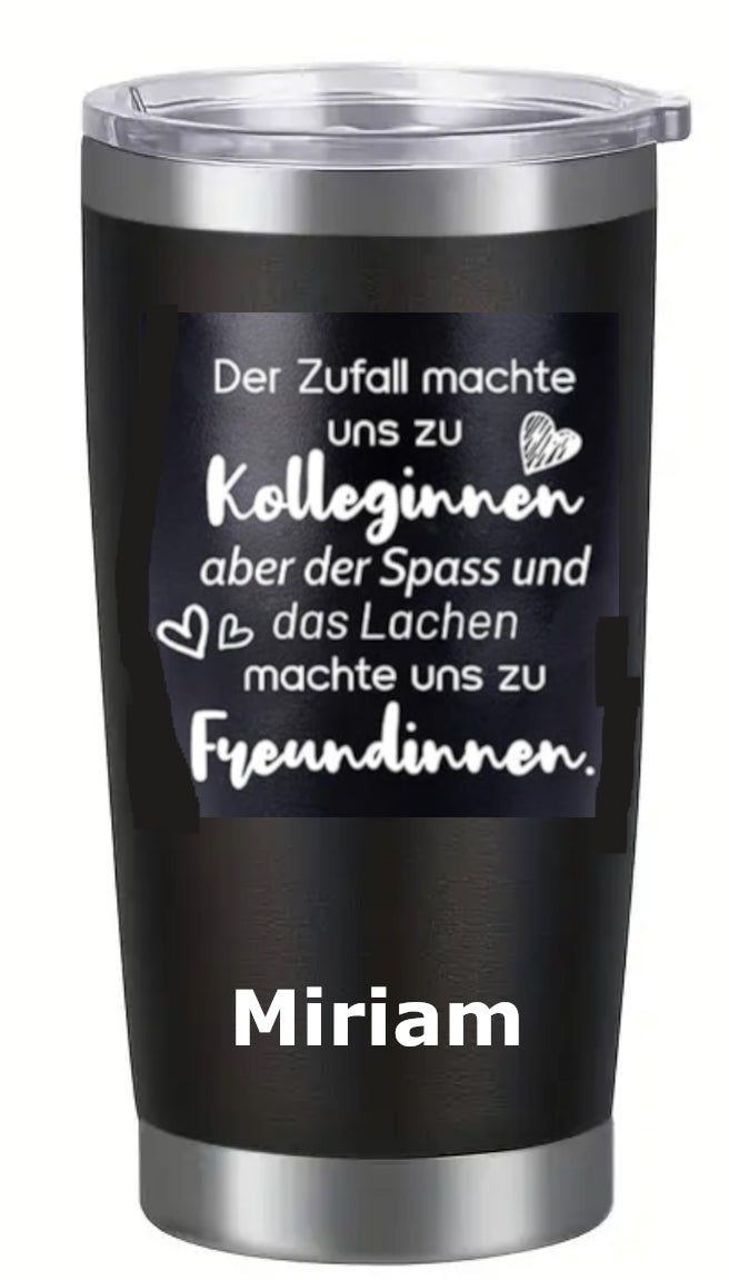 Thermobecher beidseitig graviert und personalisiert