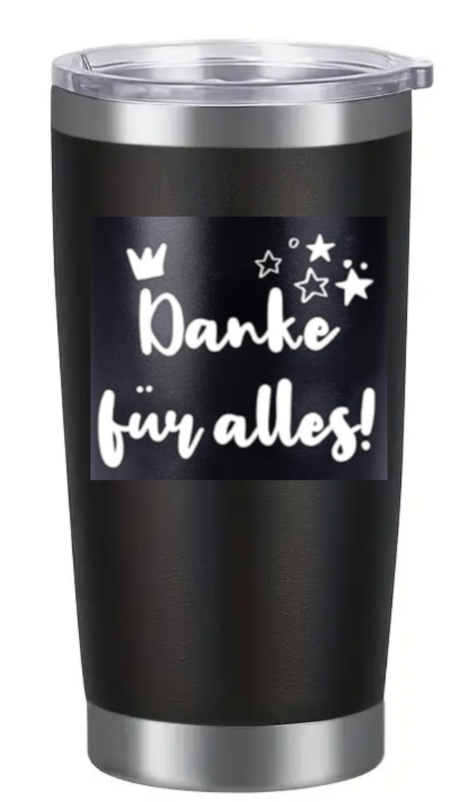 Thermobecher beidseitig graviert und personalisiert