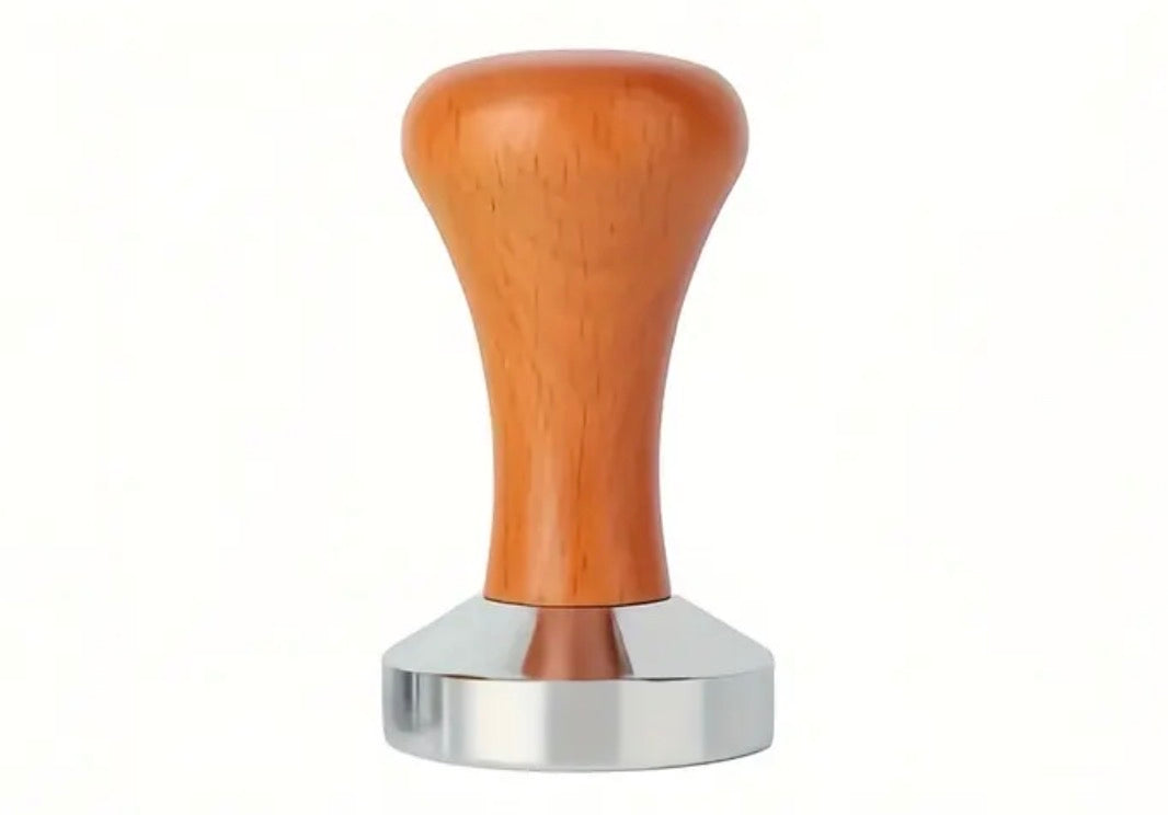 Edelstahl Tamper mit Holzgriff 51 mm + 58 mm