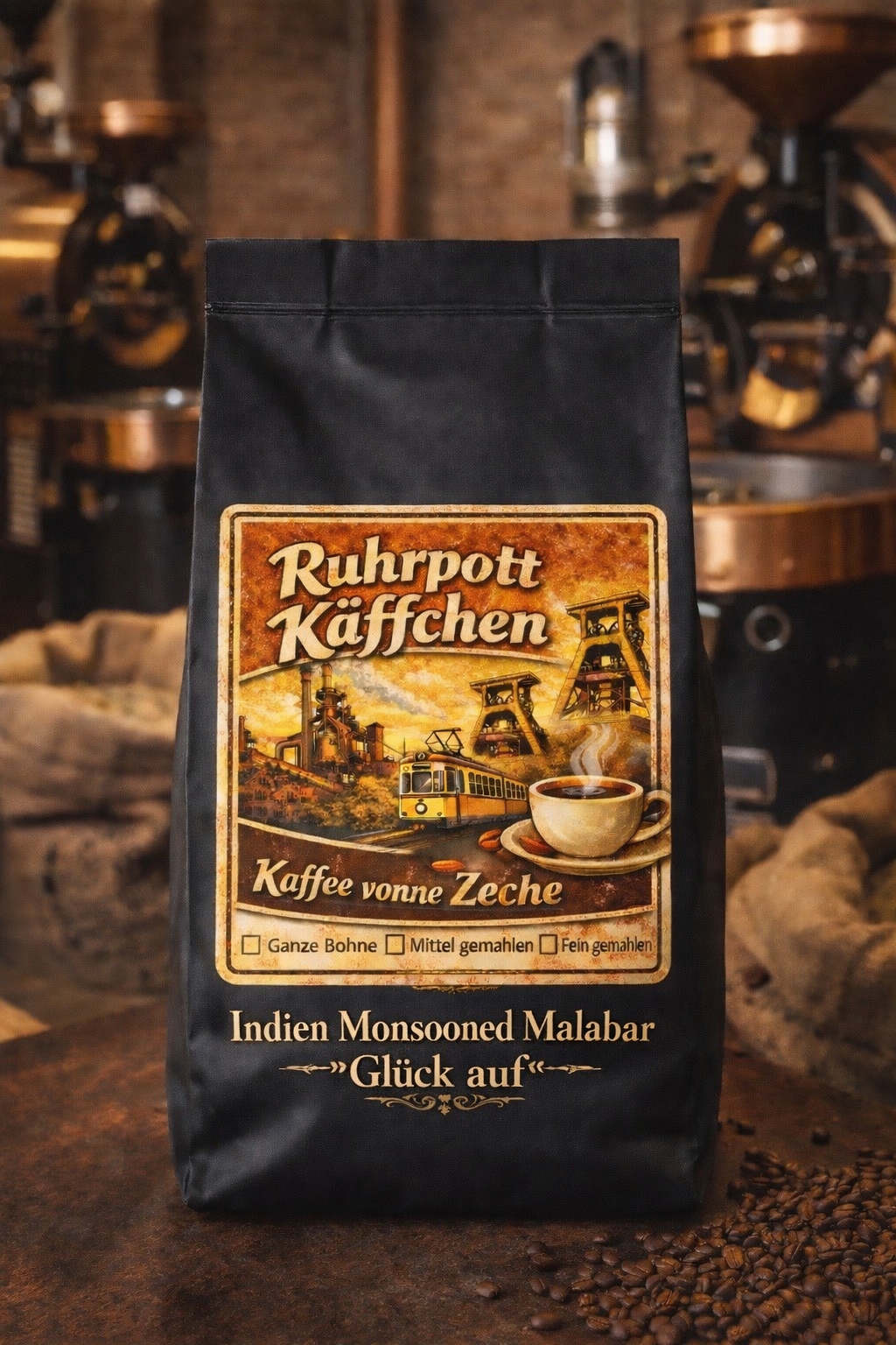 Glück auf  (Indien Mosooned Malabar / Schokolade / Würzig / Erdig)
