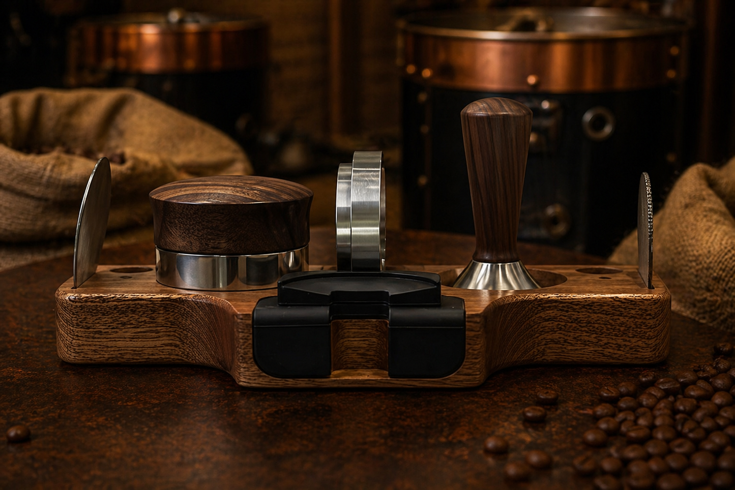 Holz Tamperstation "Barista Italiano"  --Personalisierbar--