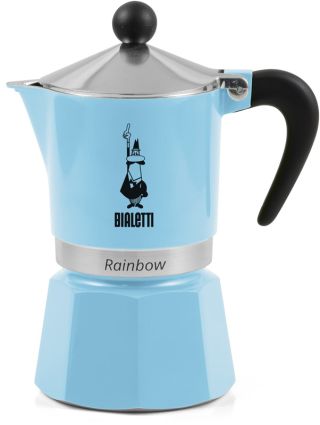 Bialetti Rainbow Espressokocher 3 Tassen Hellblau